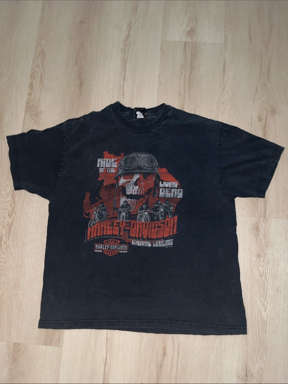 Harley-Davidson Ride Of The Living Dead Eternal Legends Gray Skull Logo T Shirt